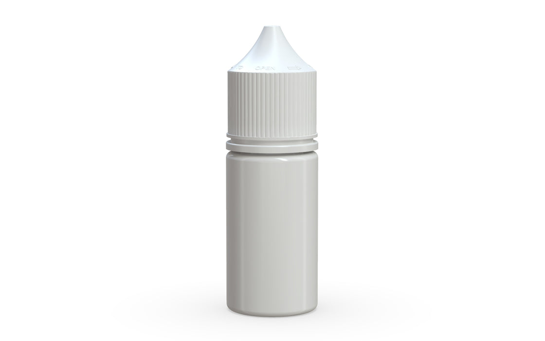 Chubby Gorilla - 30ML Stubby Production-Ready Unicorn Bottle - White Bottle / White Cap - V3 (Copy)