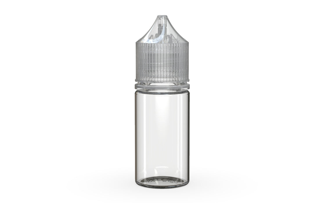 30ML Stubby V3 Clear Unicorn Bottle® With Clear Cap by Chubby Gorilla