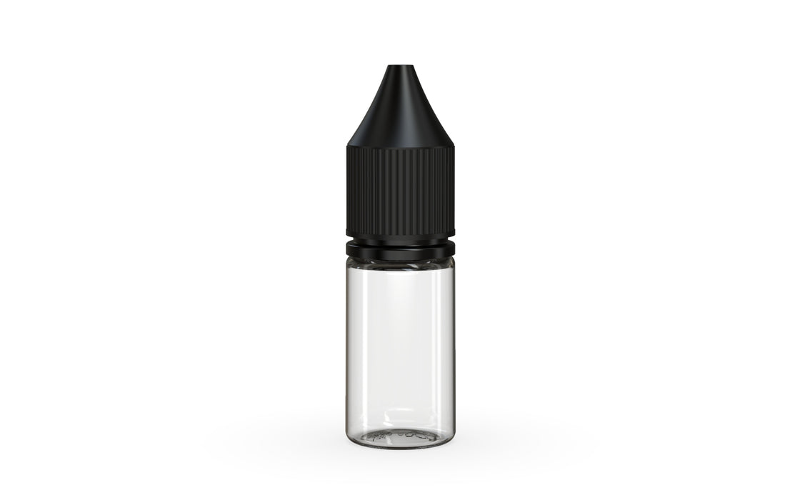 10ML V3 Clear Unicorn Bottle® with Black Cap by Chubby Gorilla