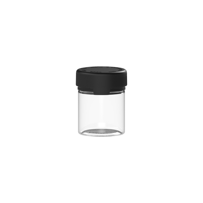 90CC/3FL.OZ/90ML Aviator CR - Container With Inner Seal & Tamper - Clear Natural With Opaque Black Lid - Copackr.com