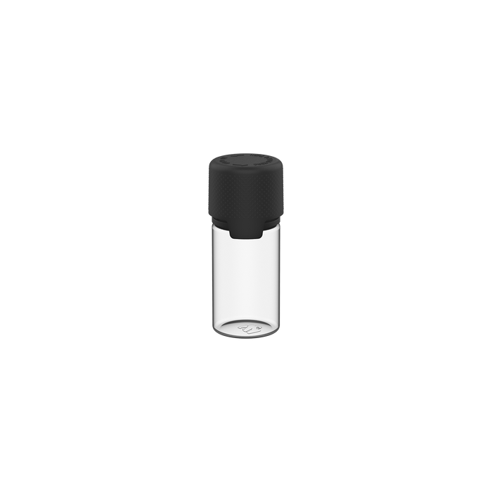 Chubby Gorilla Aviator 30ML Stubby Bottle With Inner Seal & Tamper Evident Breakoff Band - Clear Natural Bottle / Opaque Black Cap