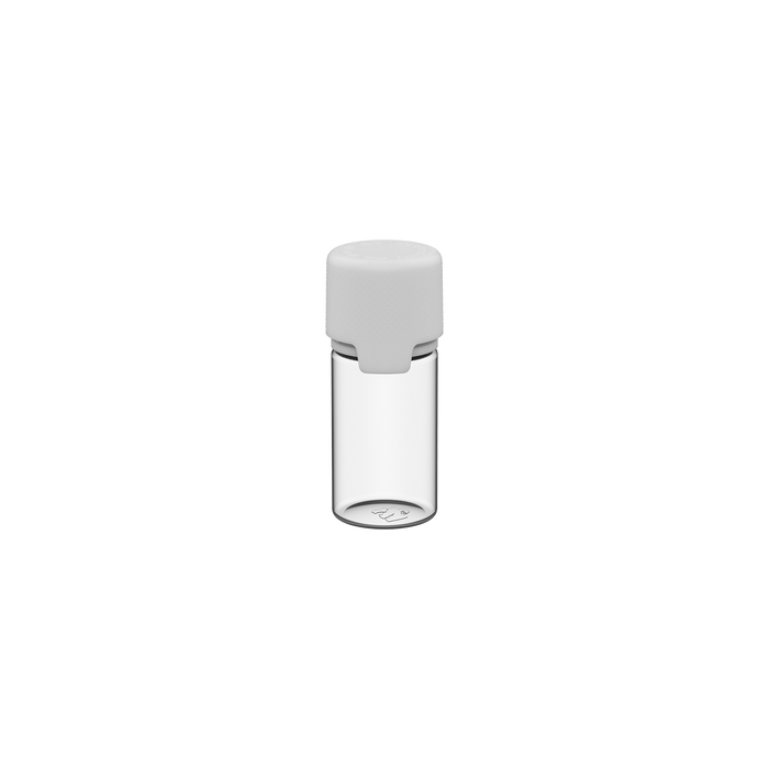 Chubby Gorilla Aviator 30ML Stubby Bottle With Inner Seal & Tamper Evident Breakoff Band - Clear Natural Bottle / Opaque White Cap