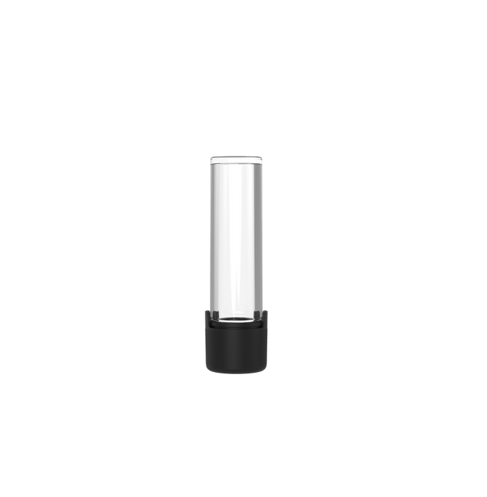 510 Cartridge Aviator CR Container Flat Top - Container With Inner Seal & Tamper - Clear Natural With Opaque Black Lid