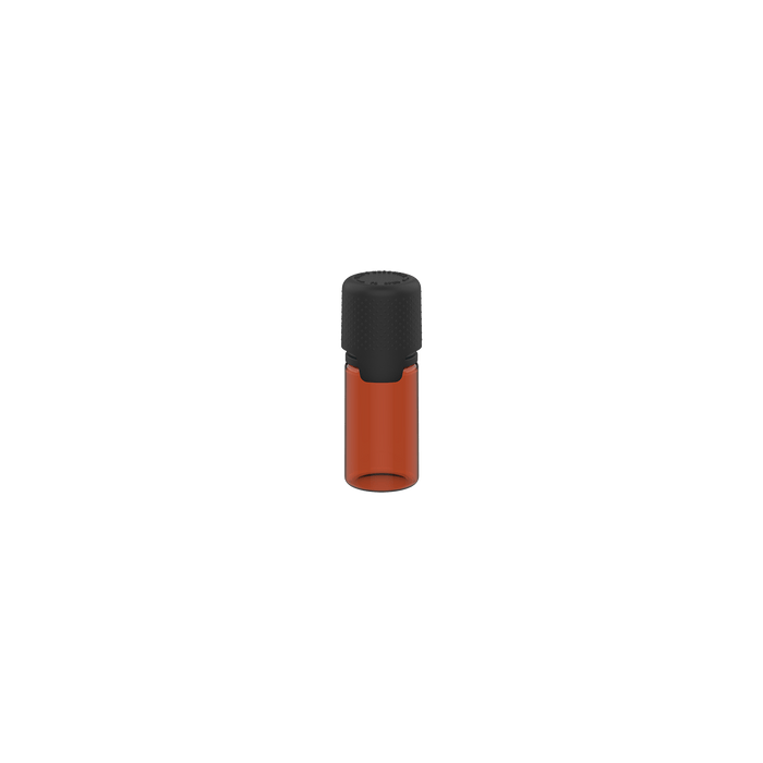 Aviator 10ML Bottle With Inner Seal & Tamper Evident Breakoff Band - Translucent Amber Bottle / Opaque Black Cap - Copackr.com