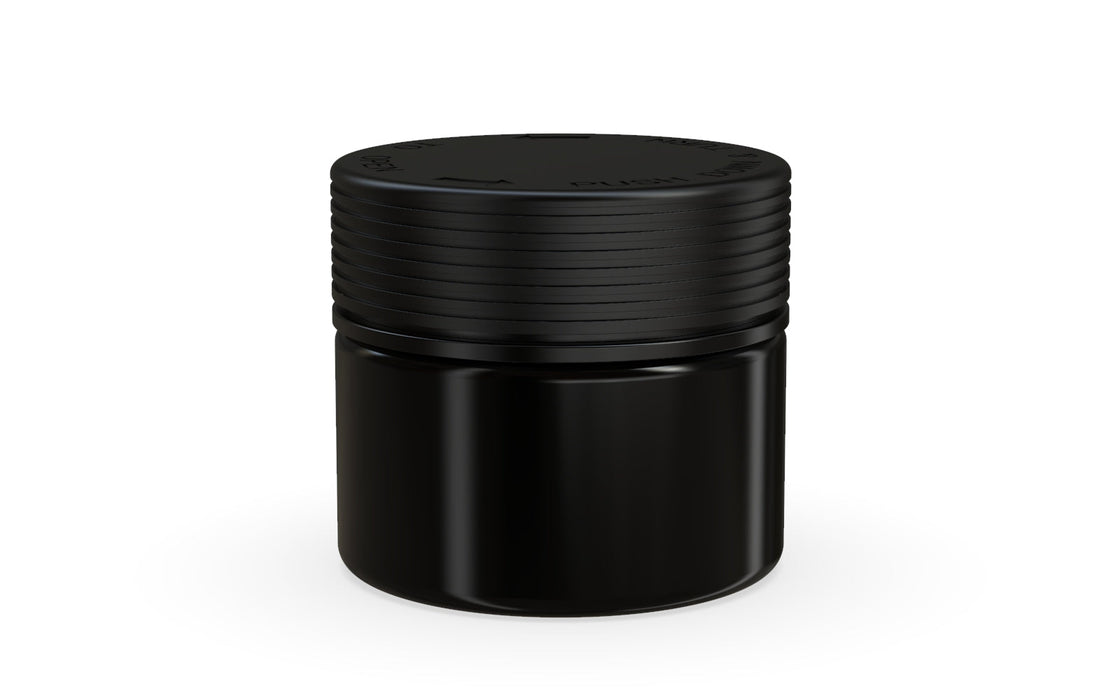 300CC/10FL.OZ Spiral CR - XL Container With Inner Seal &amp; Tamper - Opaque Black With Opaque Black Lid