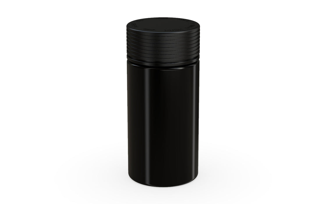 180CC/6FL.OZ Spiral CR - Container With Inner Seal & Tamper - Opaque Black With Opaque Black Lid