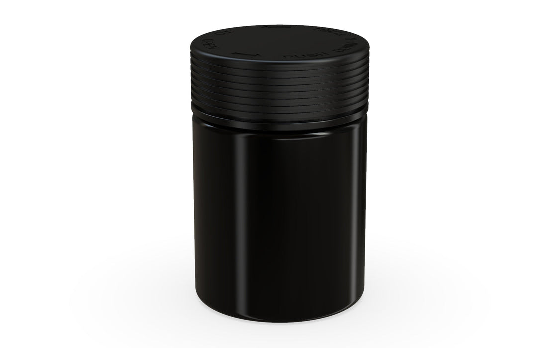 650CC/21.5FL.OZ Spiral CR - XL Container With Inner Seal &amp; Tamper - Αδιαφανές μαύρο δοχείο με αδιαφανές μαύρο καπάκι