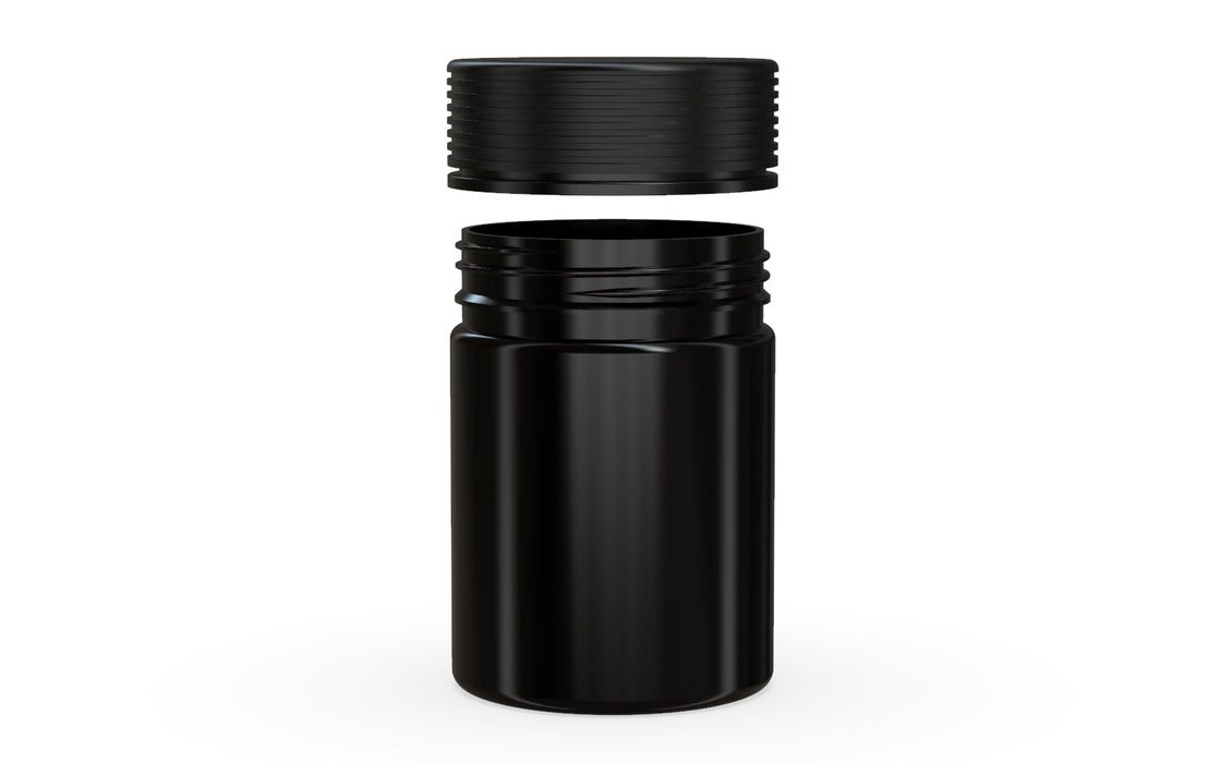 650CC/21.5FL.OZ Spiral CR - XL Container With Inner Seal &amp; Tamper - Αδιαφανές μαύρο δοχείο με αδιαφανές μαύρο καπάκι