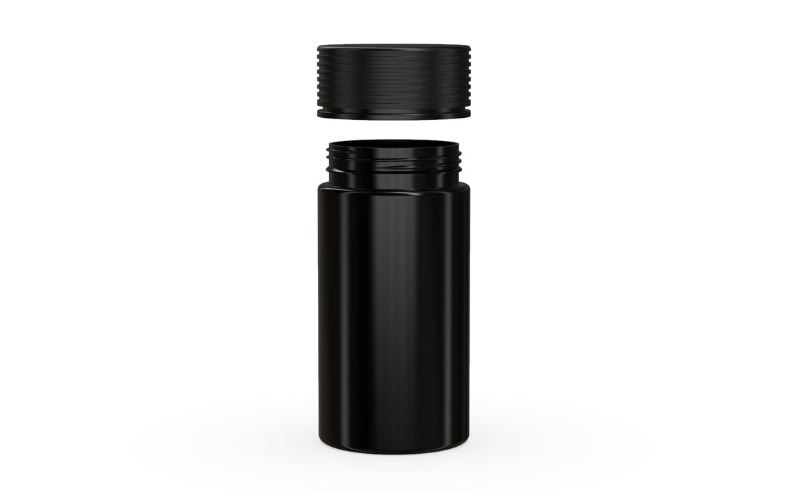 180CC/6FL.OZ Spiral CR - Container With Inner Seal &amp; Tamper - Opaque Black With Opaque Black Lid