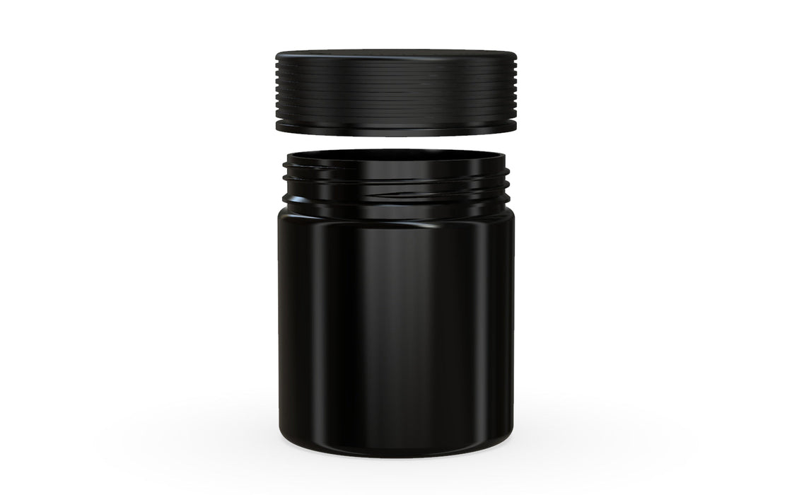 550CC/18.5FL.OZ Spiral CR - XL Container With Inner Seal & Tamper - Opaque Black With Opaque Black Lid