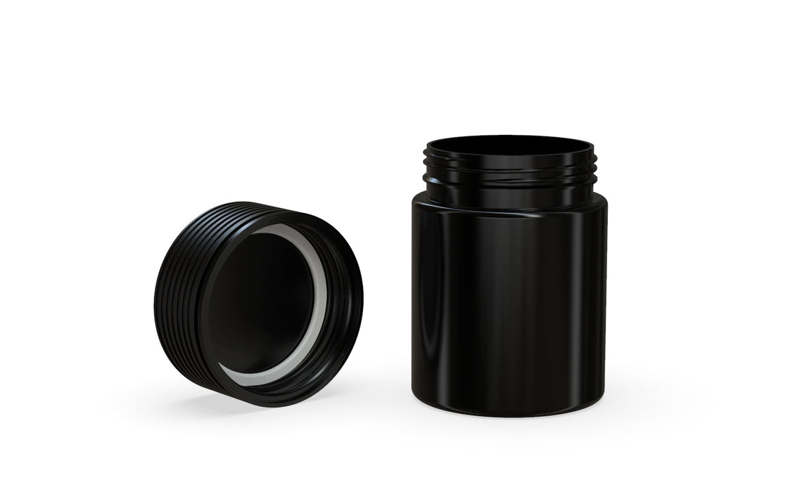 120CC/4FL.OZ Spiral CR - Opaque Black With Opaque Black Lid