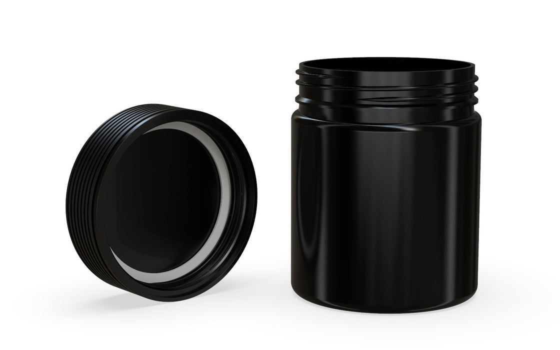 550CC/18.5FL.OZ Spiral CR - XL Container With Inner Seal &amp; Tamper - Opaque Black With Opaque Black Lid