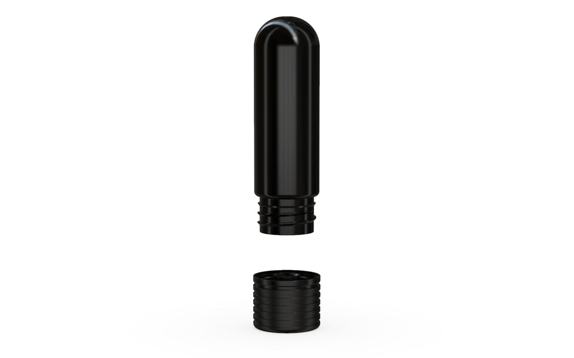 510 Cartridge Spiral CR Container Round Top - Opaque Black With Opaque Black Lid