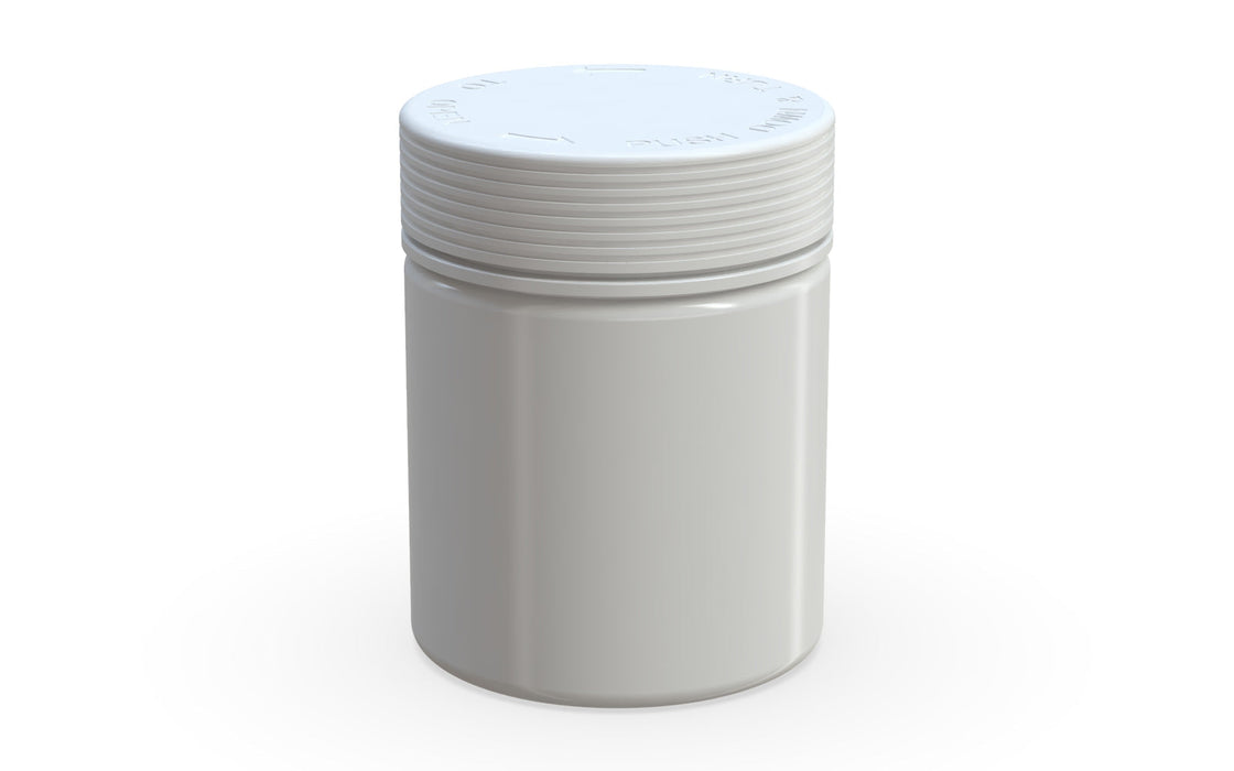 550CC/18.5FL.OZ  Spiral CR - XL Container With Inner Seal & Tamper - Opaque White With Opaque White Lid