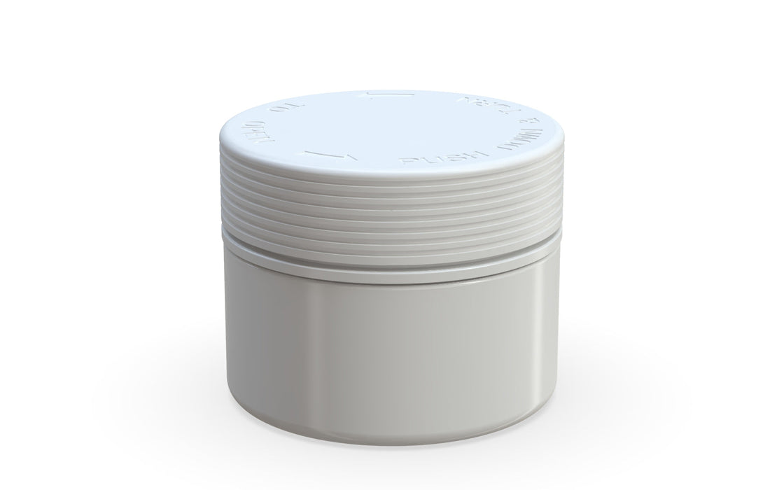 220CC/7.5FL.OZ Spiral CR - XL Container With Inner Seal &amp; Tamper - Opaque White With Opaque White Lid