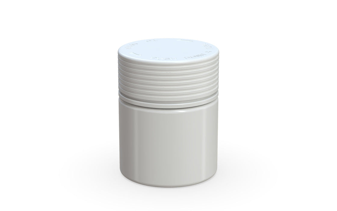 90CC/3FL.OZ Spiral CR - Container With Inner Seal & Tamper - Opaque White With Opaque White Lid