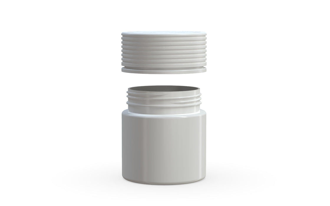 90CC/3FL.OZ Spiral CR - Container with Inner Seal &amp; Tamper - Opaque White With Opaque White Lid