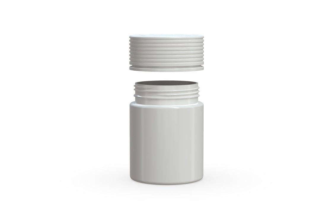 120CC/4FL.OZ Spiral CR - Opaque White with Opaque White Lid