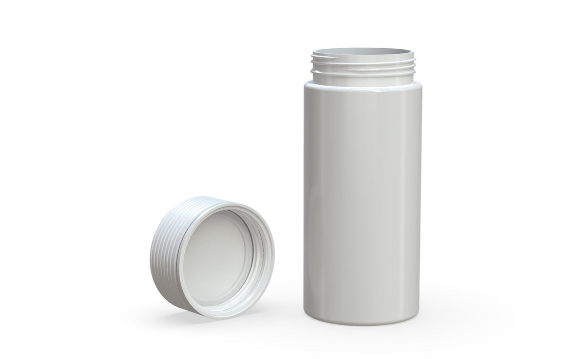 240CC/8FL.OZ Spiral CR - Container With Inner Seal & Tamper - Opaque White With Opaque White Lid