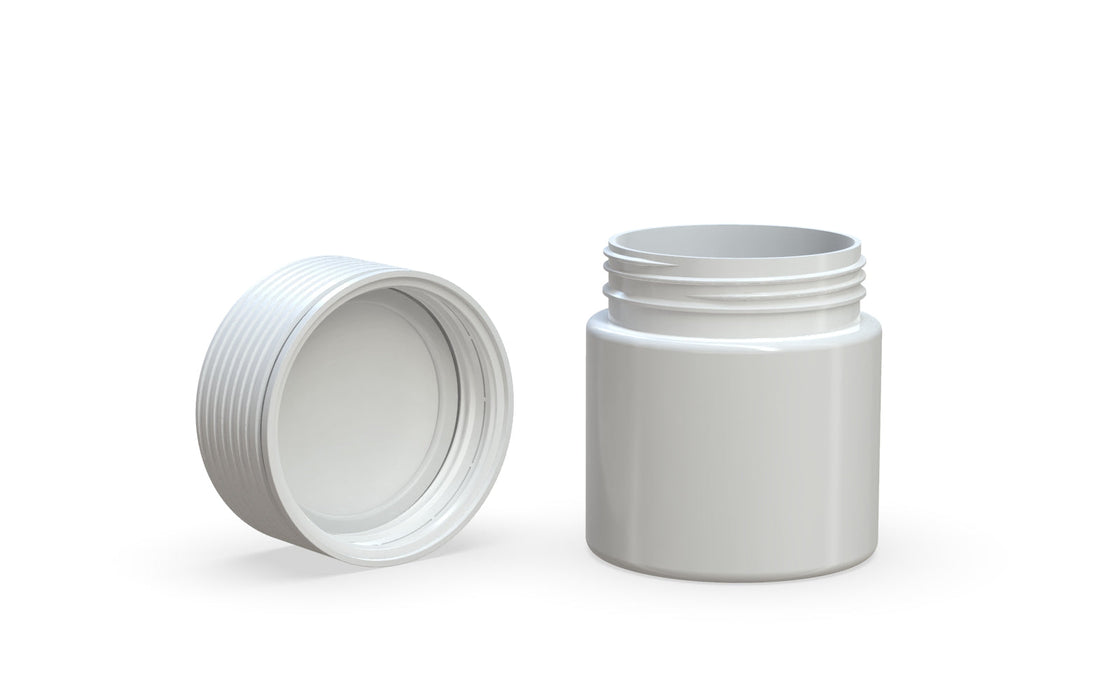 90CC/3FL.OZ Spiral CR - Container with Inner Seal &amp; Tamper - Opaque White With Opaque White Lid