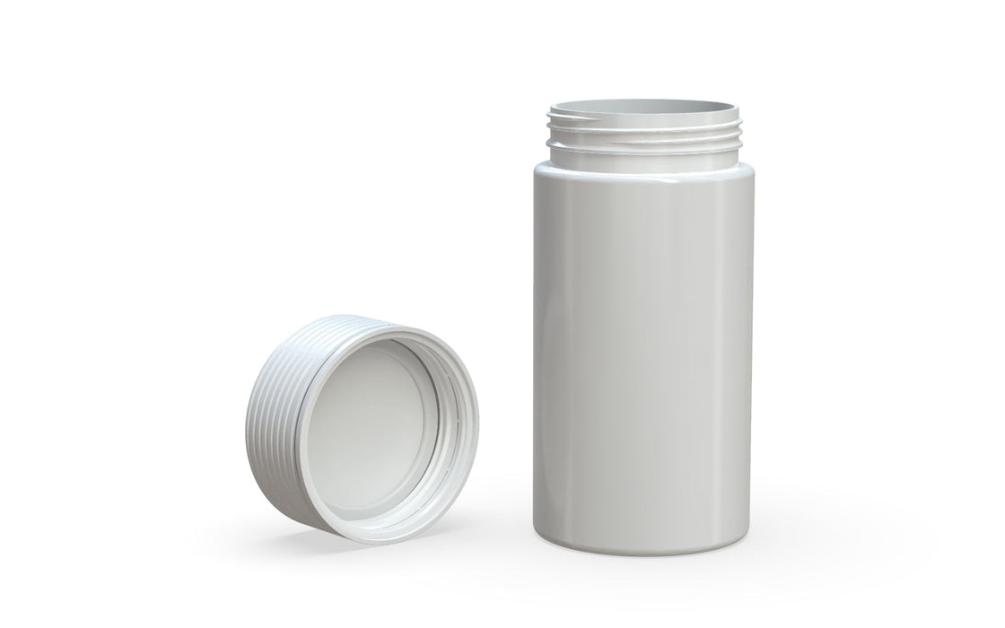180CC/6FL.OZ Spiral CR - Container With Inner Seal &amp; Tamper - Opaque White With Opaque White Lid