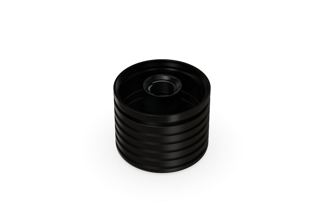 510 Cartridge Spiral CR Container Flat Top - Opaque Black With Opaque Black Lid