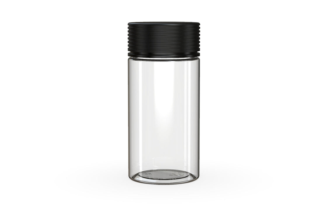 180CC/6FL.OZ Spiral CR - Container - Clear Natural With Opaque Black Lid