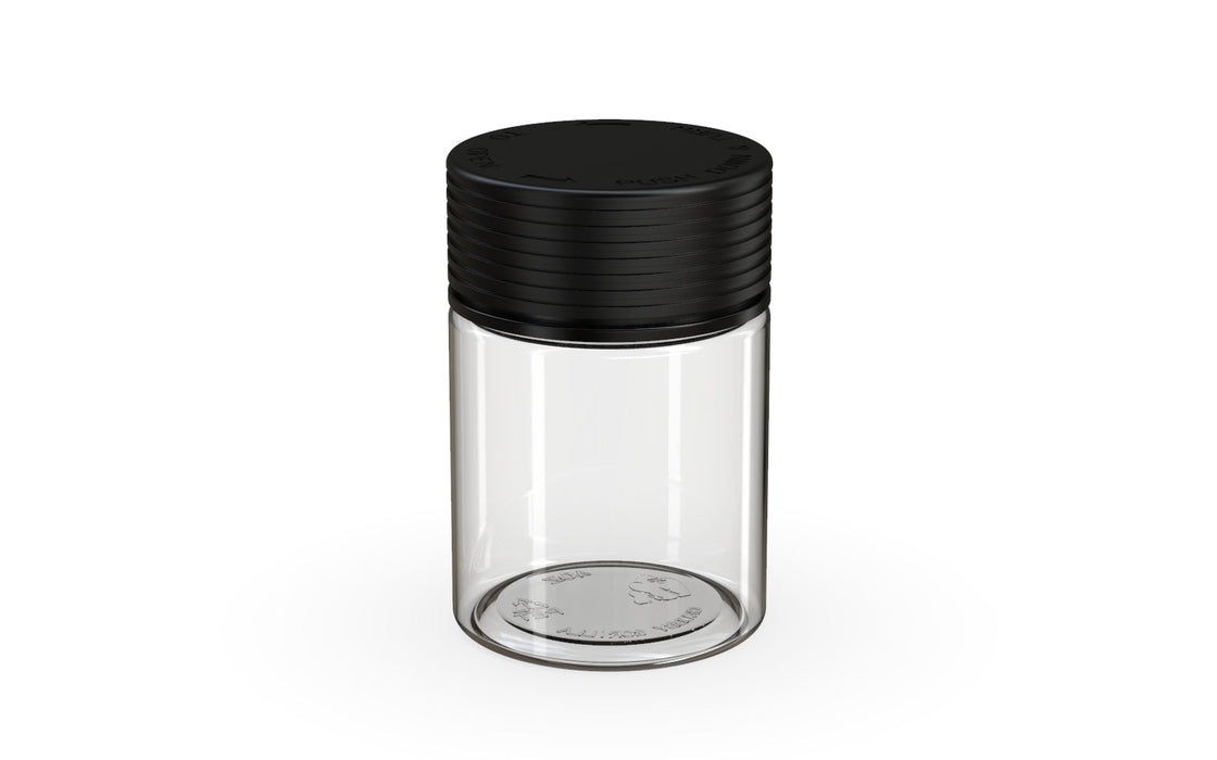 120CC/4FL.OZ Spiral CR - Clear Natural With Opaque Black Lid