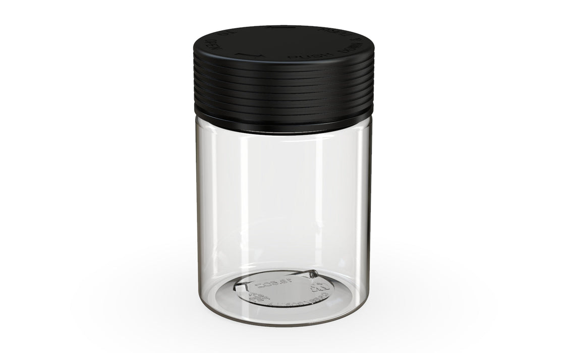 650CC/21.5FL.OZ Spiral CR - XL Container With Inner Seal &amp; Tamper - Clear Natural With Opaque Black Lid