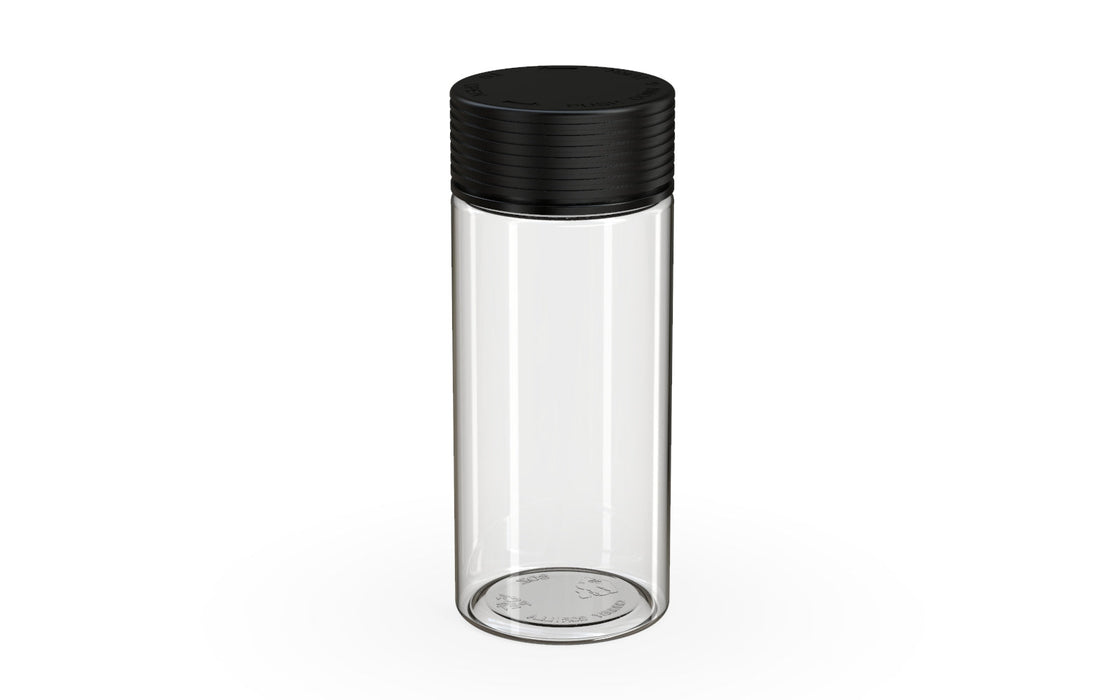 240CC/8FL.OZ Spiral CR - Container With Inner Seal & Tamper - Clear Natural With Opaque Black Lid