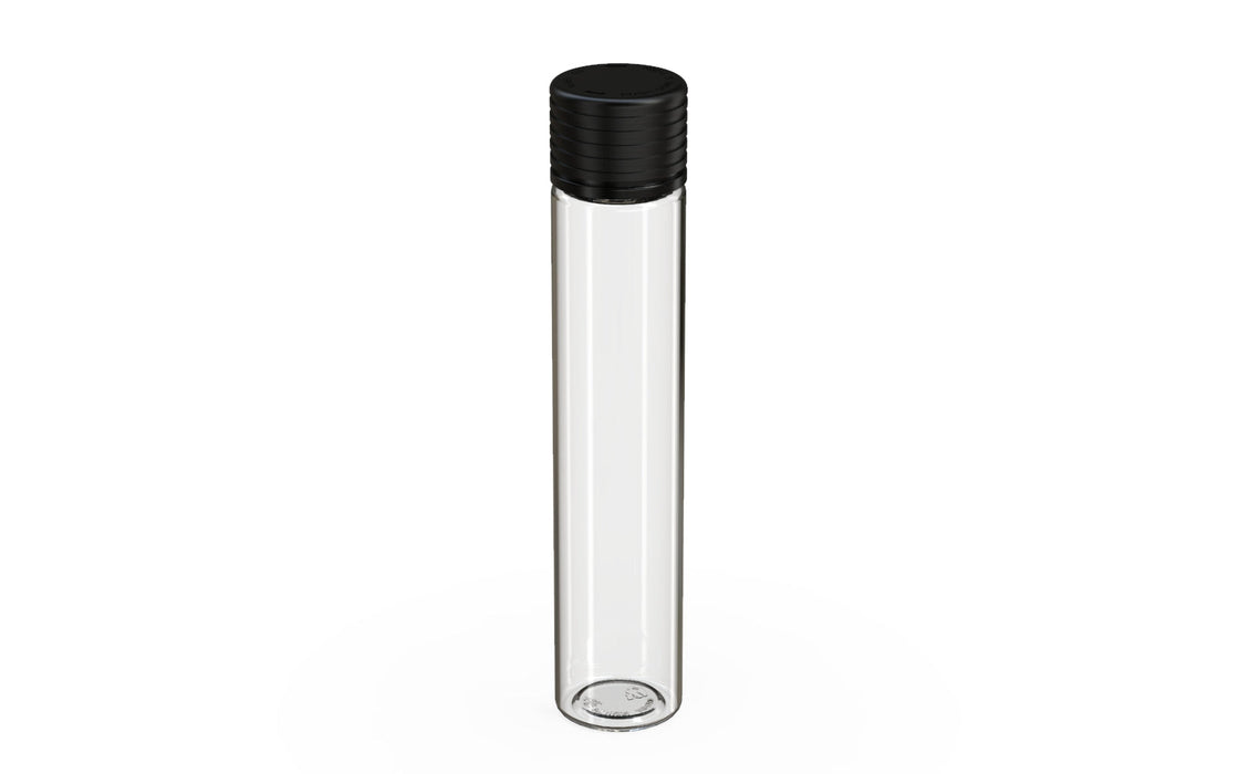 Spiral CR - Tube 115mm with Inner Seal & Tamper - Clear Natural (Transparent) with Opaque Black Lid