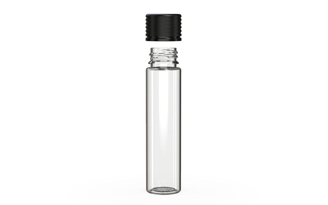 Spiral CR - Tube 95mm with Inner Seal & Tamper - Clear Natural (Transparent) with Opaque Black Lid