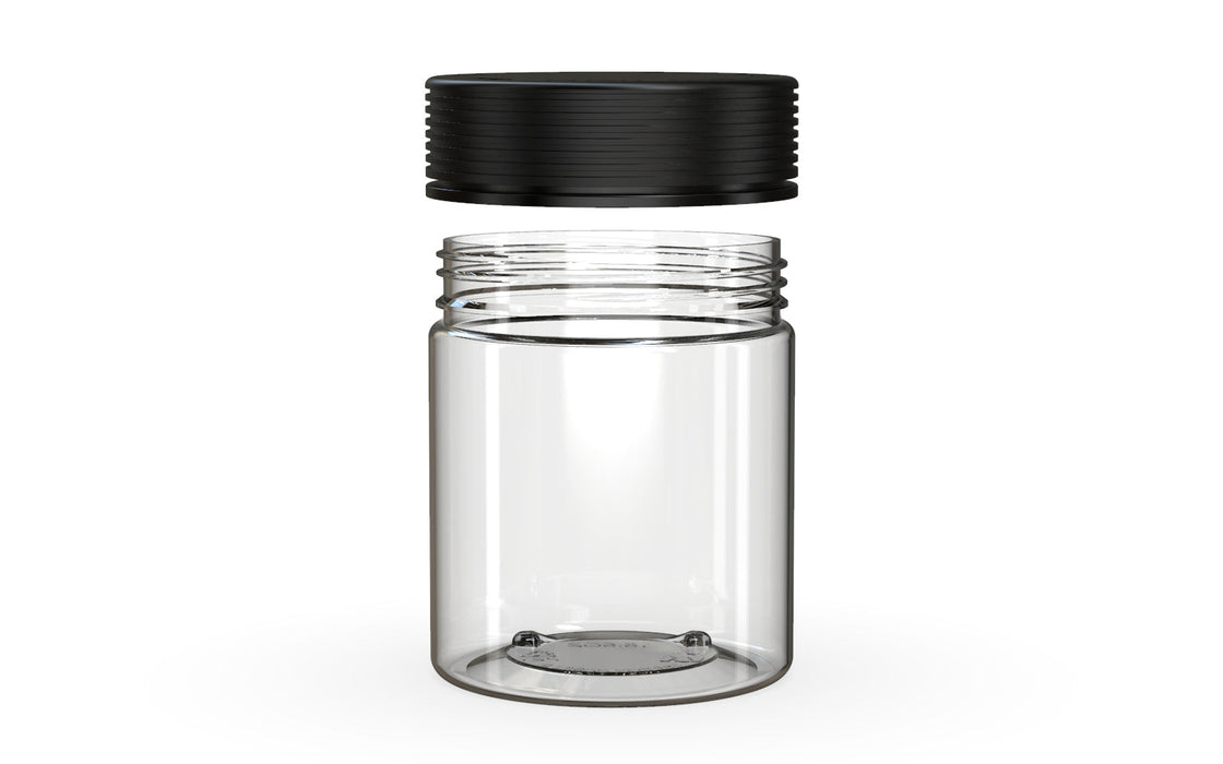 550CC/18.5FL.OZ Spiral CR - XL Container With Inner Seal &amp; Tamper - Clear Natural With Opaque Black Lid