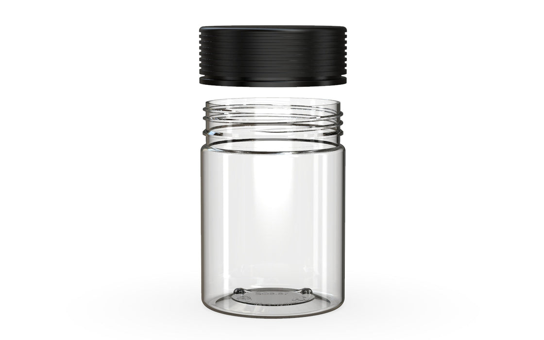 650CC/21.5FL.OZ Spiral CR - XL Container With Inner Seal &amp; Tamper - Clear Natural With Opaque Black Lid