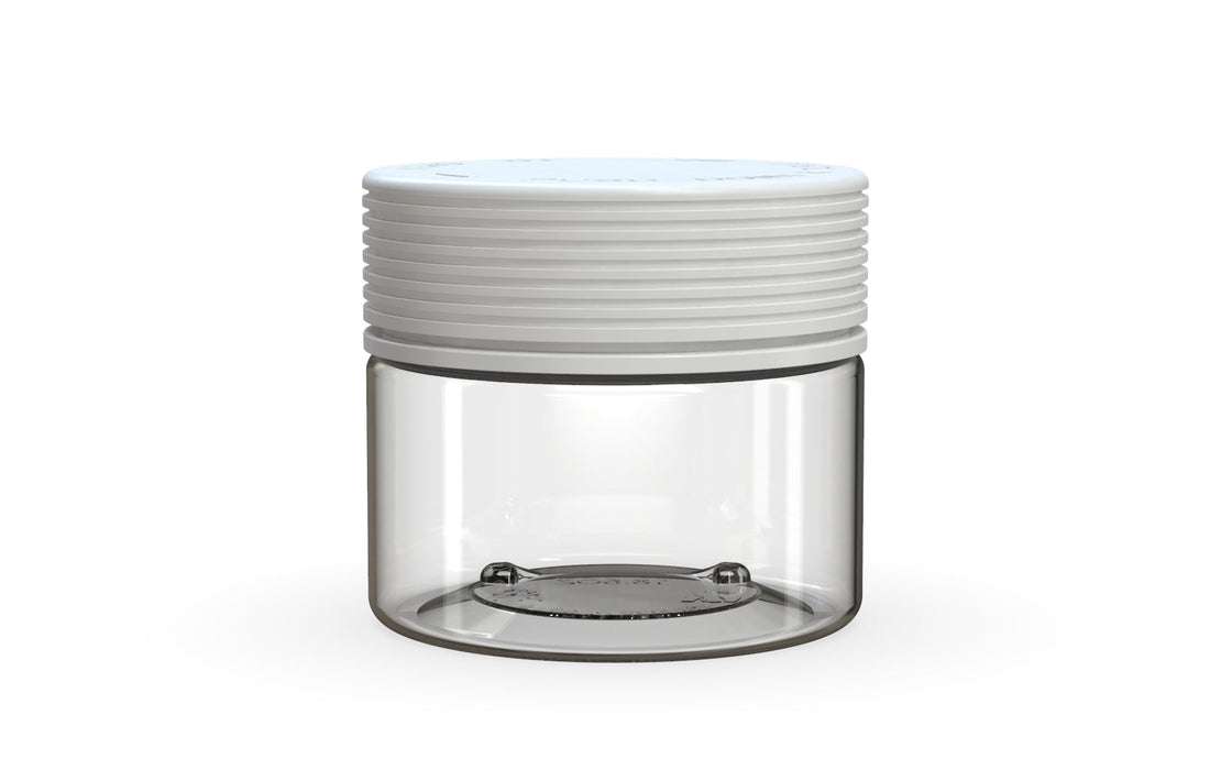 300CC/10FL.OZ Spiral CR - XL Container With Inner Seal &amp; Tamper - Clear Natural με αδιαφανές λευκό καπάκι