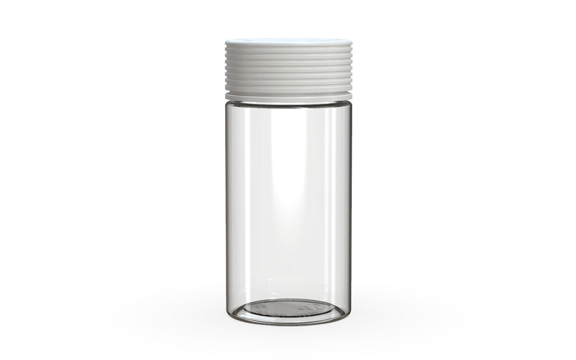 180CC/6FL.OZ Spiral CR - Container with Inner Seal &amp; Tamper - Clear Natural With Opaque White Lid
