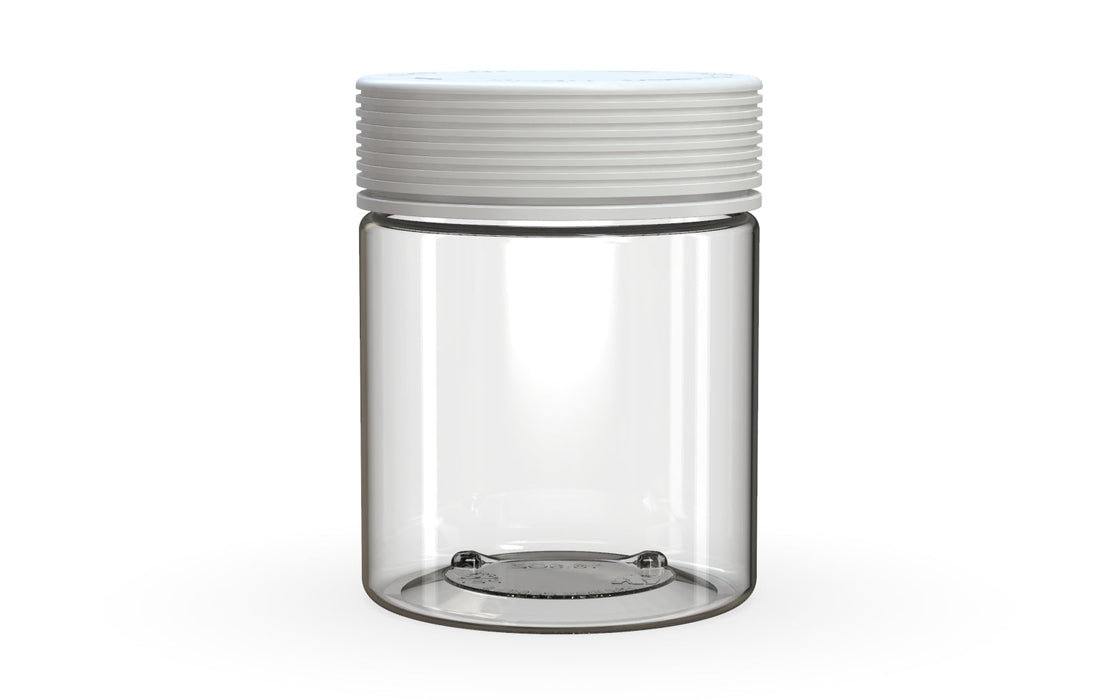 550CC/18.5FL.OZ Spiral CR - XL Container With Inner Seal &amp; Tamper - Clear Natural With Opaque White Lid