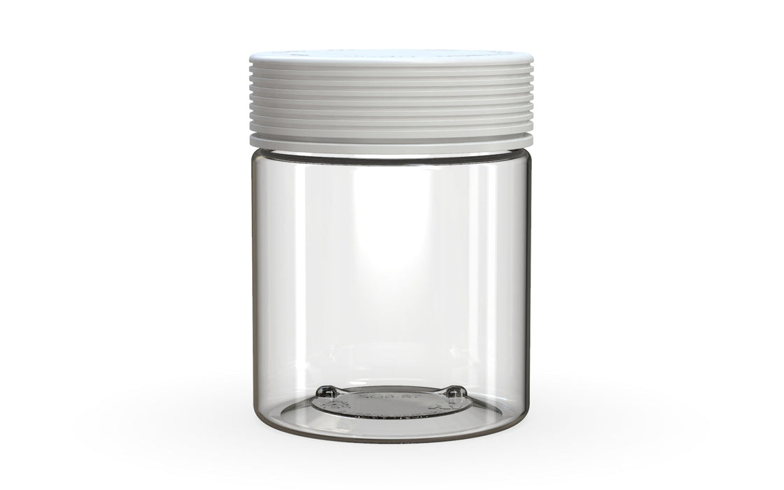 550CC/18.5FL.OZ Spiral CR - XL Container With Inner Seal & Tamper - Clear Natural With Opaque White Lid