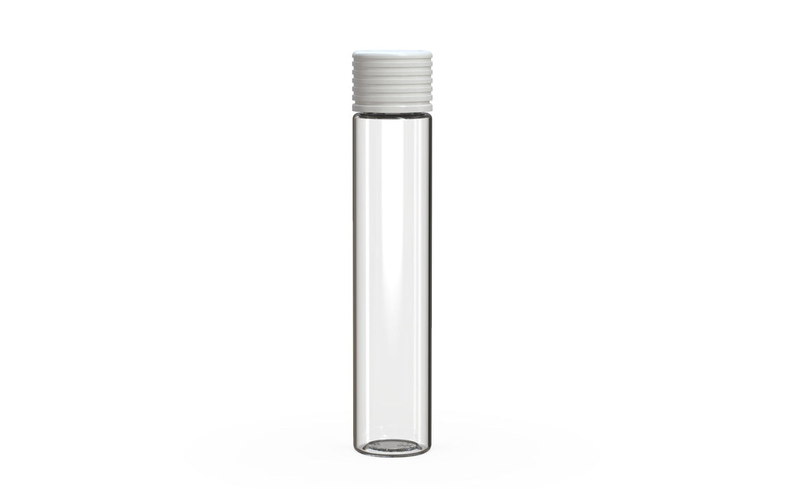 Spiral CR - Tube 115mm with Inner Seal & Tamper - Clear Natural (Transparent) with Opaque White Lid