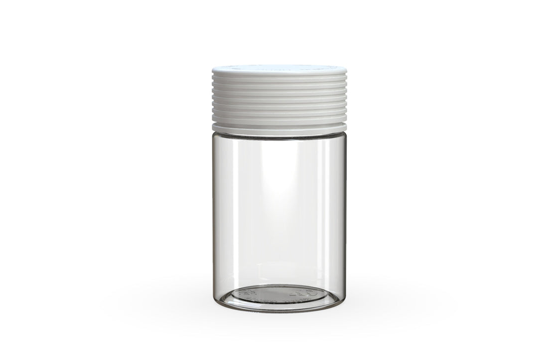 150CC/5OZ Spiral CR - Container with Inner Seal &amp; Tamper - Clear Natural με αδιαφανές λευκό καπάκι