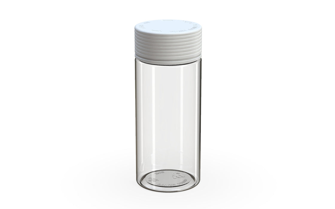 240CC/8FL.OZ Spiral CR - Container With Inner Seal & Tamper - Clear Natural With Opaque White Lid