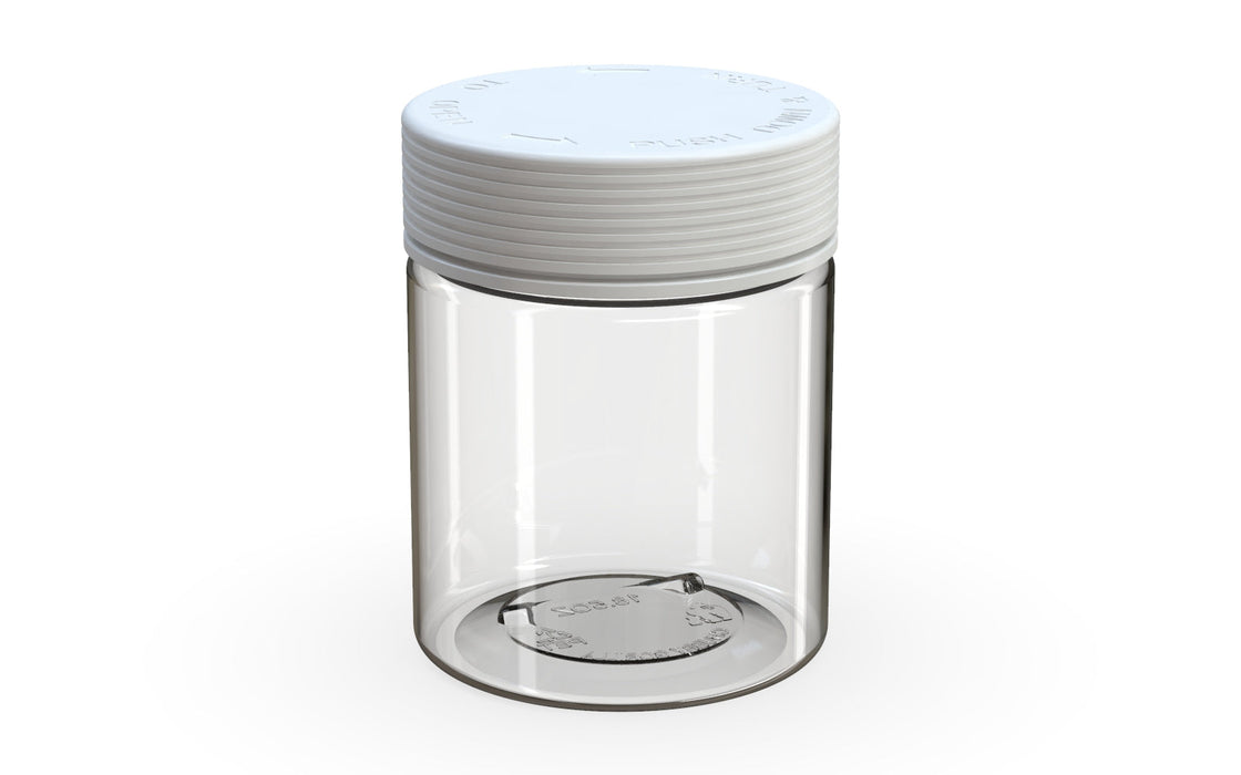 550CC/18.5FL.OZ Spiral CR - XL Container With Inner Seal &amp; Tamper - Clear Natural With Opaque White Lid