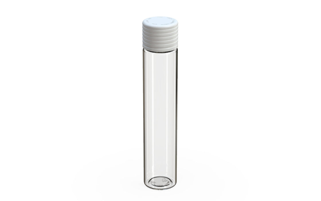 Spiral CR - Tube 115mm with Inner Seal & Tamper - Clear Natural (Transparent) with Opaque White Lid