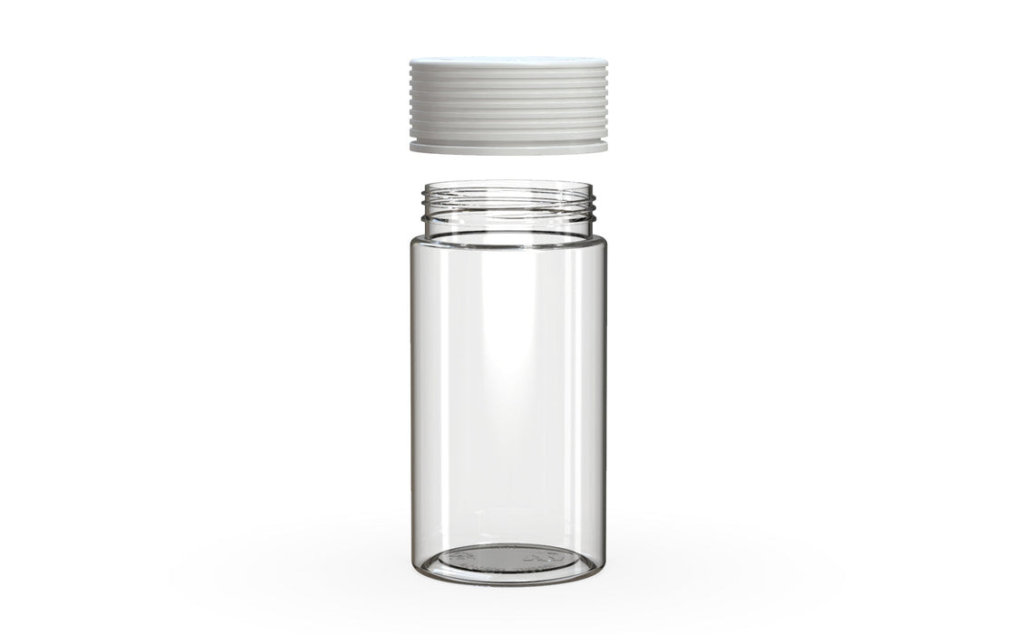 180CC/6FL.OZ Spiral CR - Container With Inner Seal & Tamper - Clear Natural With Opaque White Lid