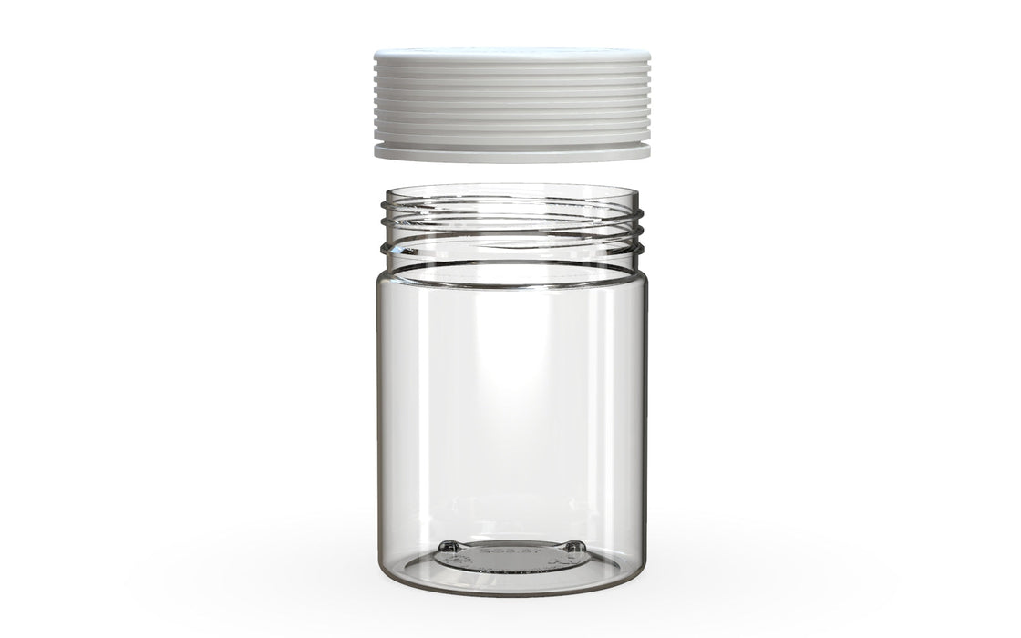 650CC/21.5FL.OZ Spiral CR - XL Container With Inner Seal &amp; Tamper - Clear Natural With Opaque White Lid