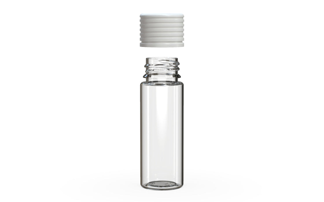 Spiral CR - Tube 65mm with Inner Seal & Tamper - Clear Natural (Transparent) with Opaque White Lid