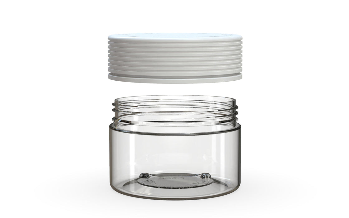 220CC/7.5FL.OZ Spiral CR - XL Container With Inner Seal &amp; Tamper - Clear Natural With Opaque White Lid