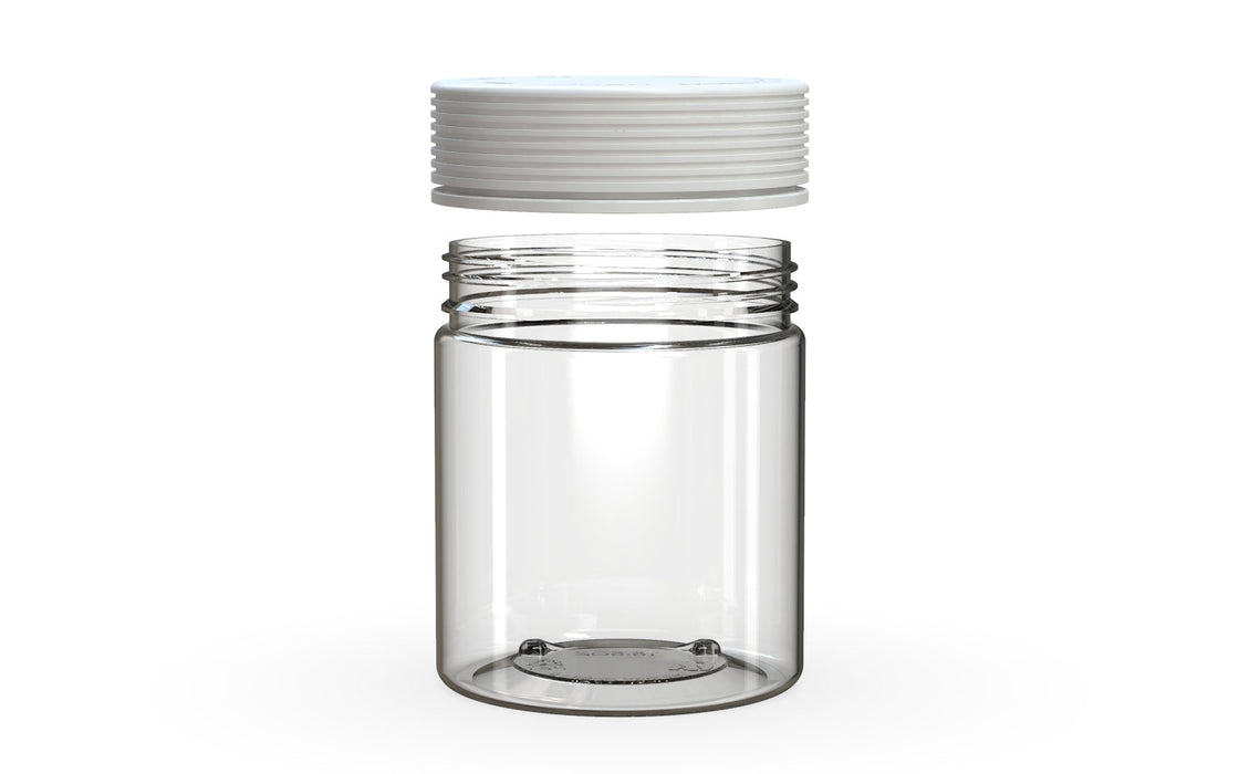 550CC/18.5FL.OZ Spiral CR - XL Container With Inner Seal &amp; Tamper - Clear Natural With Opaque White Lid