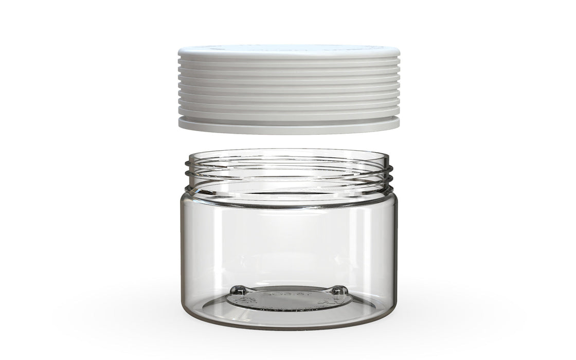 300CC/10FL.OZ Spiral CR - XL Container With Inner Seal &amp; Tamper - Clear Natural με αδιαφανές λευκό καπάκι