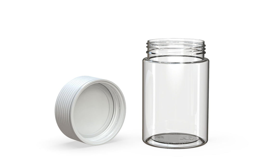 150CC/5OZ Spiral CR - Container with Inner Seal &amp; Tamper - Clear Natural με αδιαφανές λευκό καπάκι